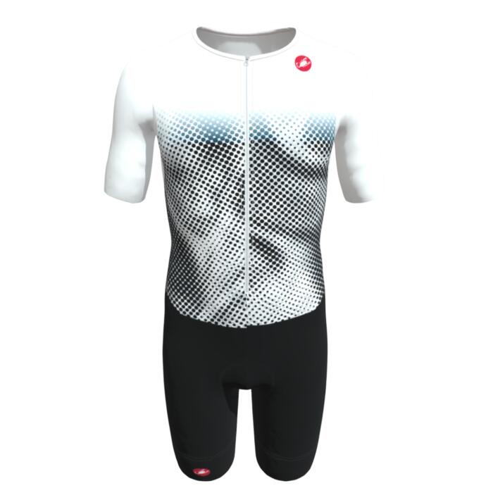 Men’s Triathlon Trisuit Castelli Core TRI Short Sleeve White/Black 2/5