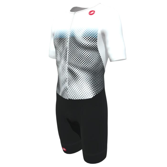 Men’s Triathlon Trisuit Castelli Core TRI Short Sleeve White/Black 4/5