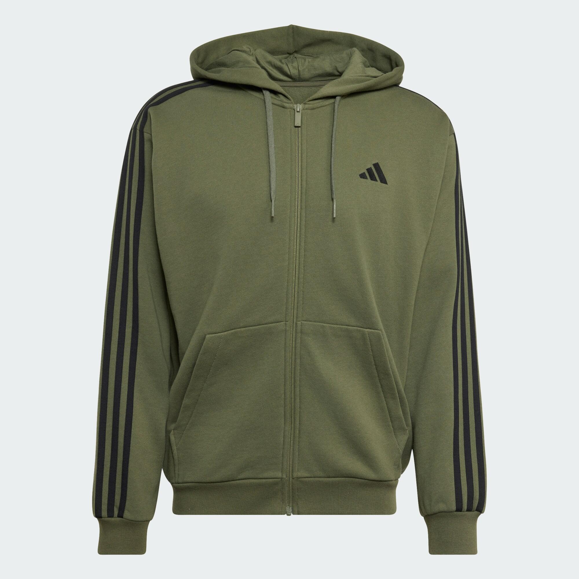 Essentials 3-Stripes French Terry Hoodie met Lange Ritssluiting 2/5