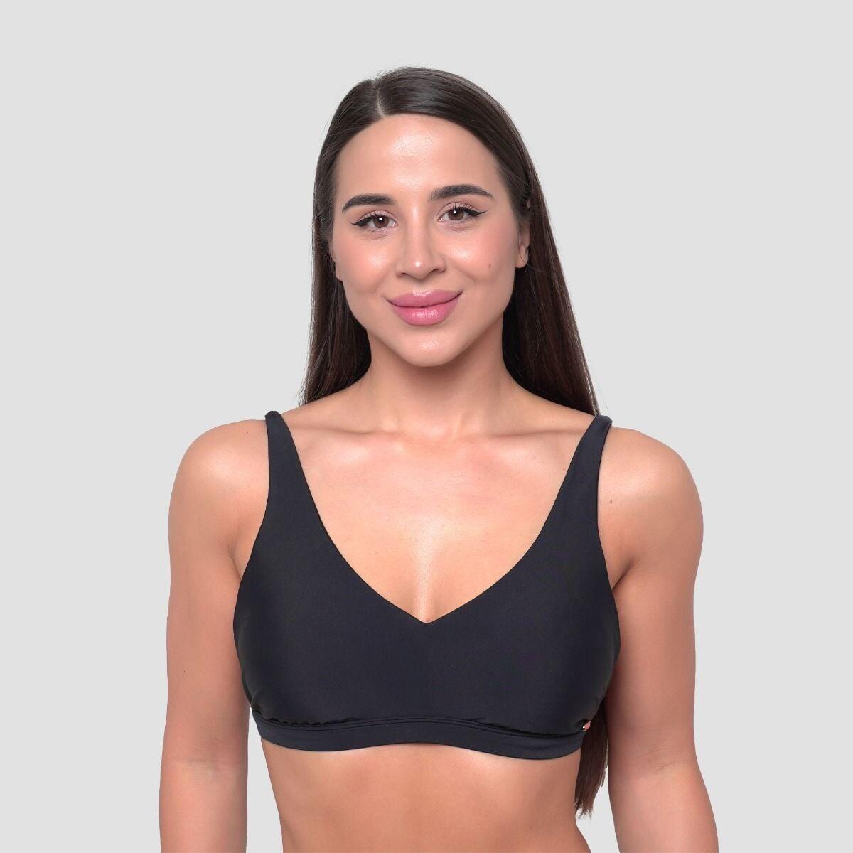 Donna nuoto top bikini resistente al cloro nero Sport 2/7