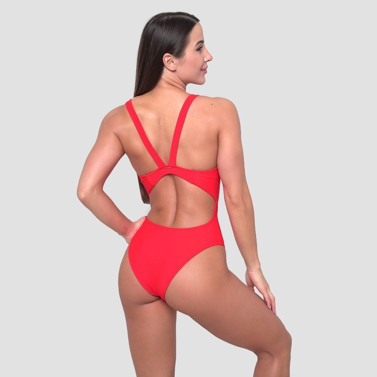 Donna nuoto costume da bagno intero asciugatura rapida rosso Sport 3/5