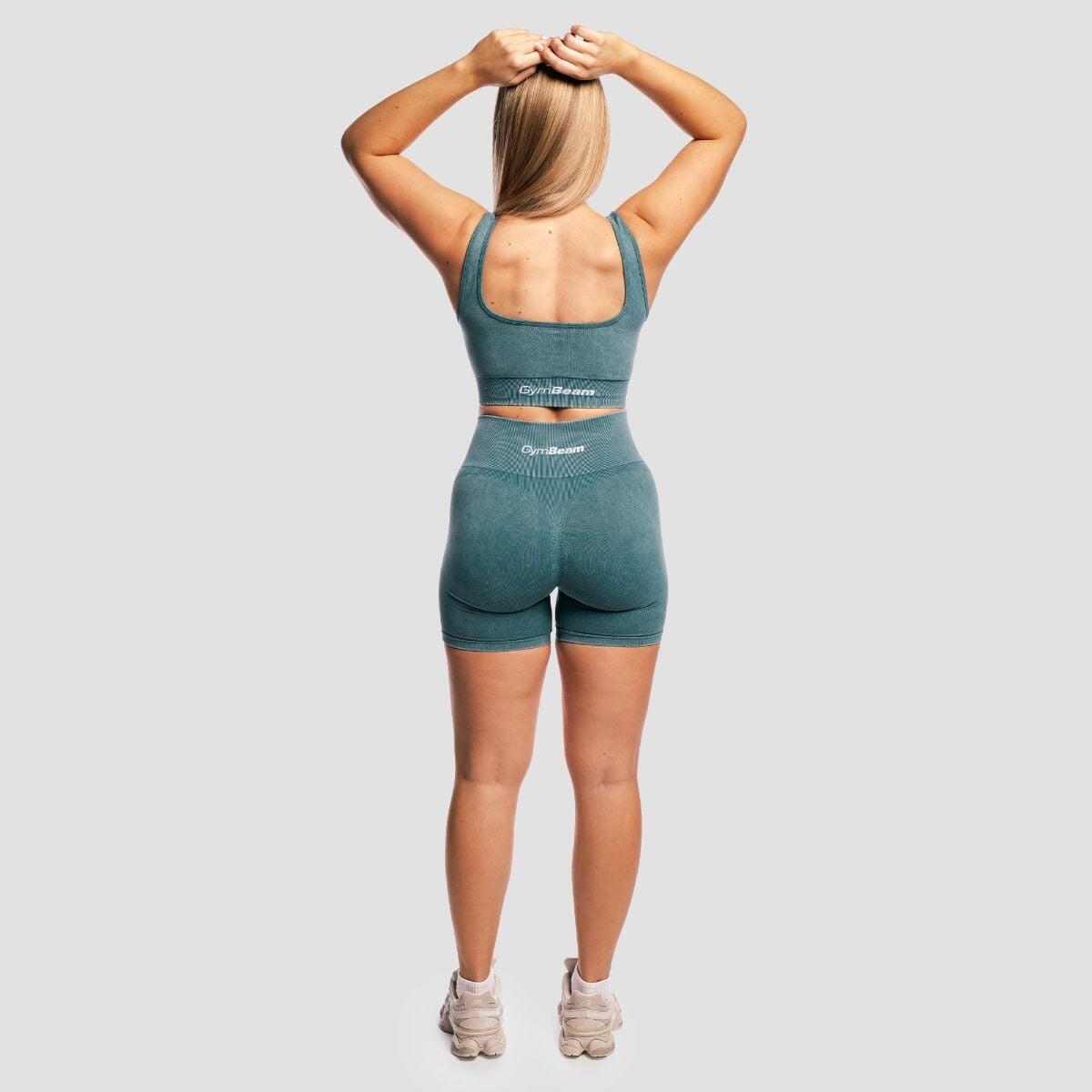Pantaloncini donna palestra senza cuciture verdi Lift 6/7