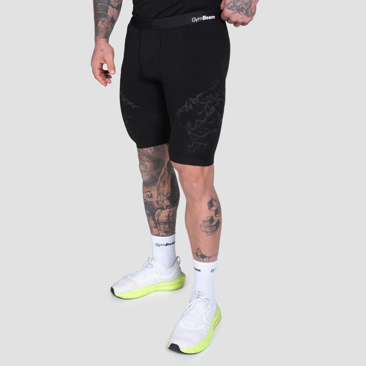 Uomo fitness pantaloncini senza cuciture neri Static 3/6