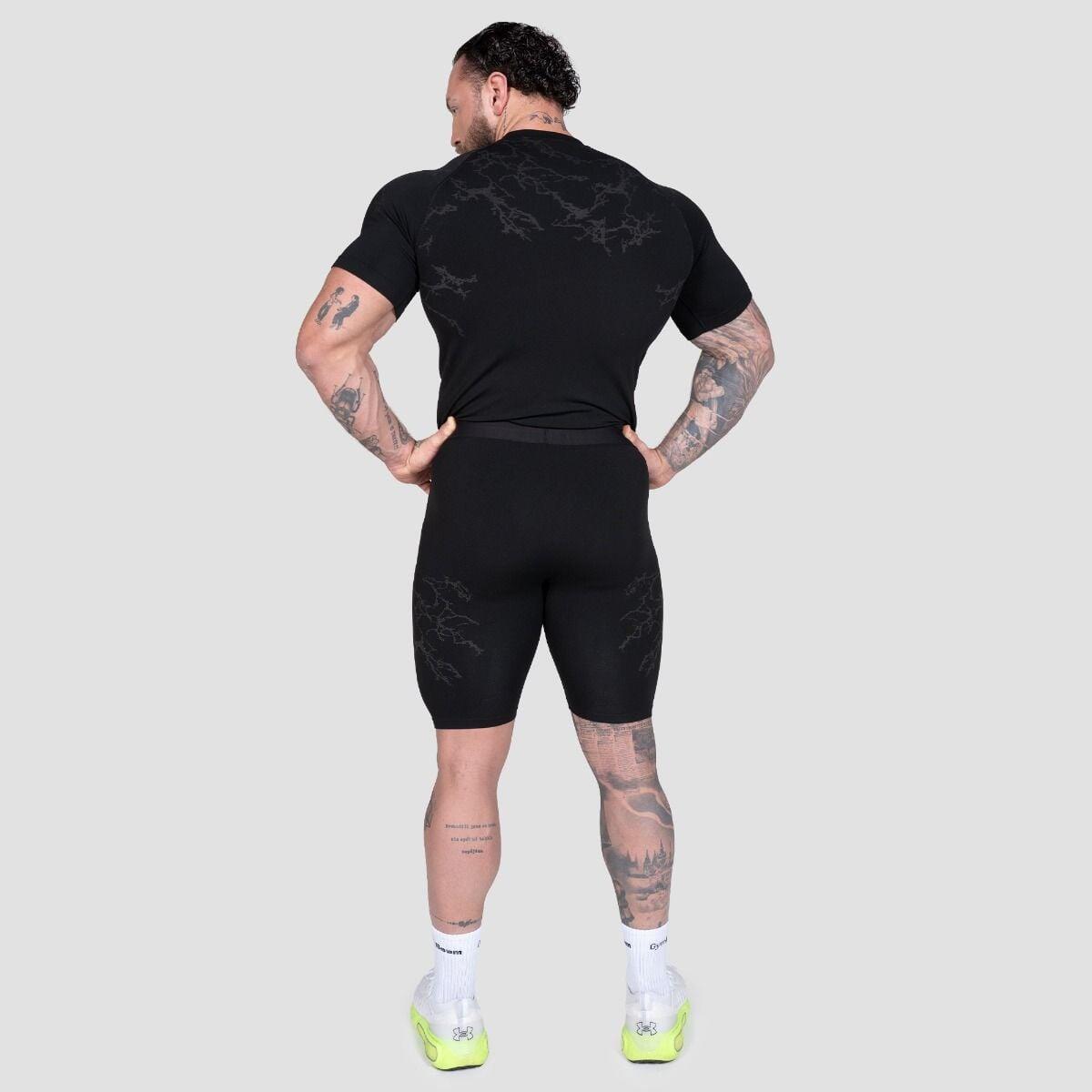 Uomo fitness pantaloncini senza cuciture neri Static 5/6