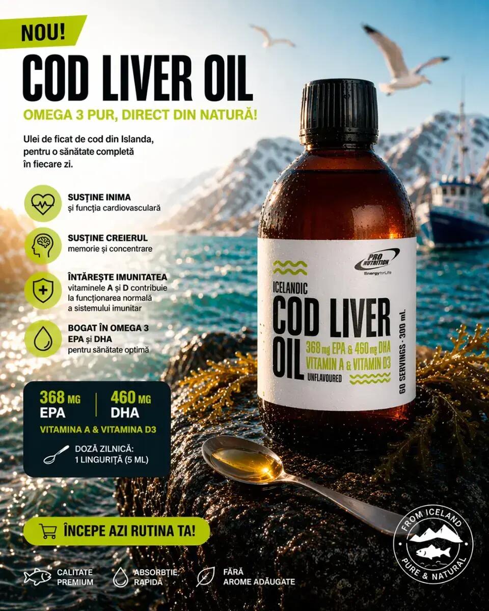 Ulei de ficat de cod, Cod Liver Oil, 300ml 3/3