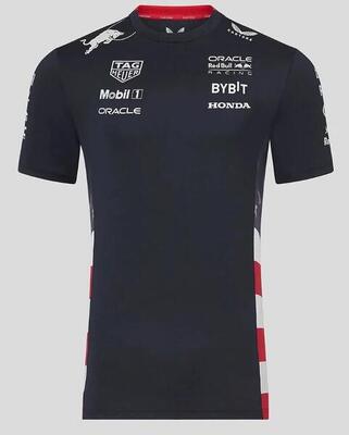 Dames t-shirt red bull racing america edition marineblauw