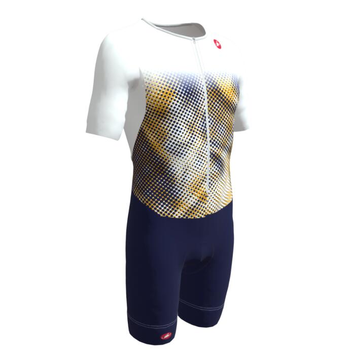 Men’s Triathlon Trisuit Castelli Core TRI Short Sleeve White/Navy 5/5