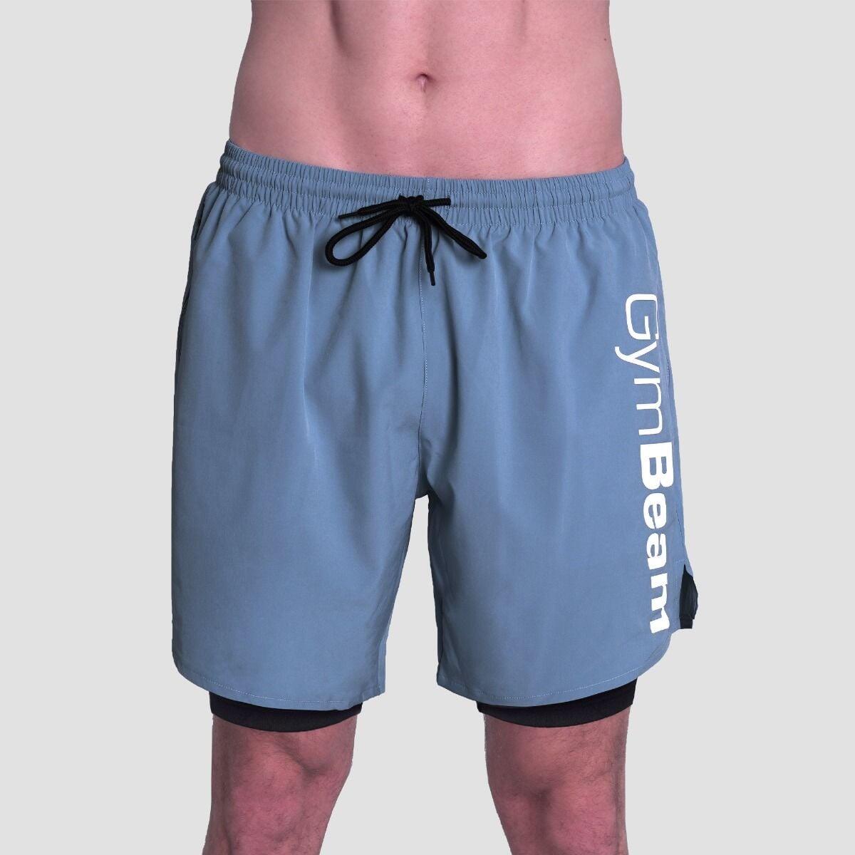 Uomo running pantaloncini 2 in 1 blu Essence 3/7