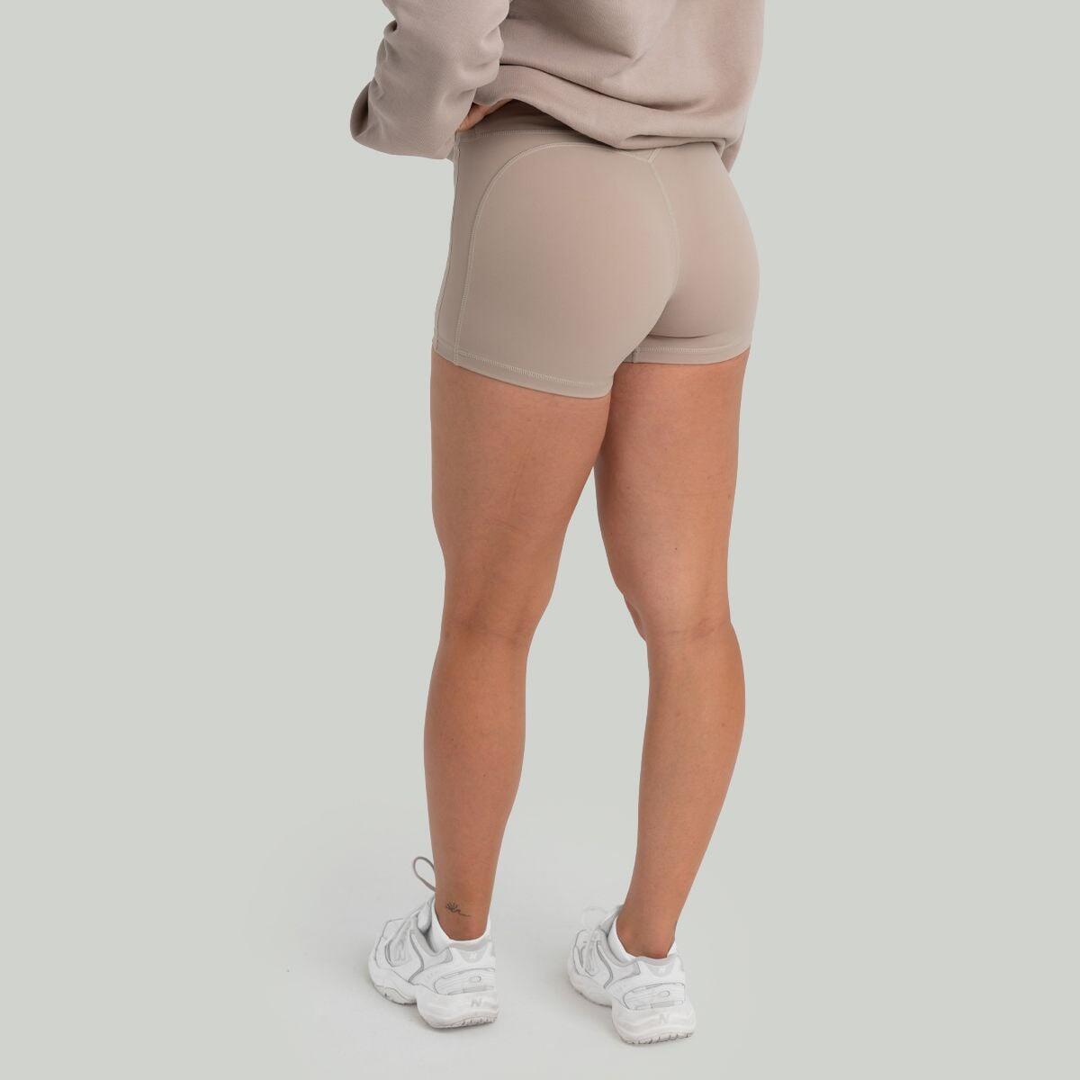 Donna fitness pantaloncini a vita alta Taupe 3/6