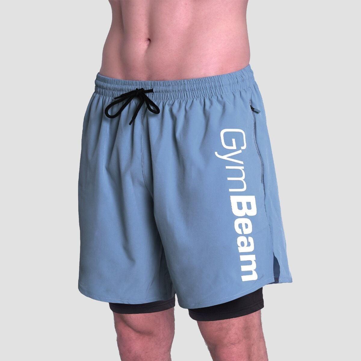 Uomo running pantaloncini 2 in 1 blu Essence 4/7