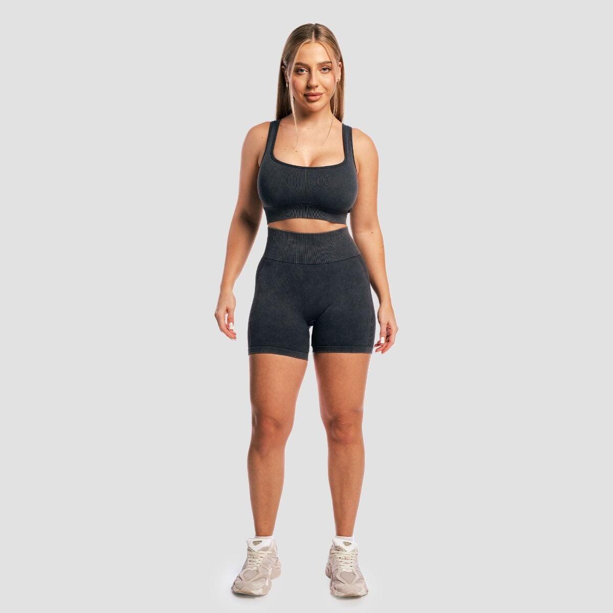 Pantaloncini donna palestra senza cuciture grigi Lift 6/7