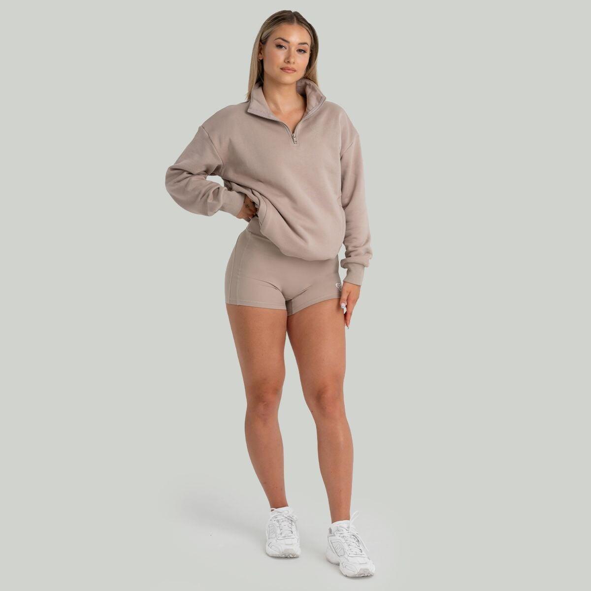 Donna fitness pantaloncini a vita alta Taupe 5/6