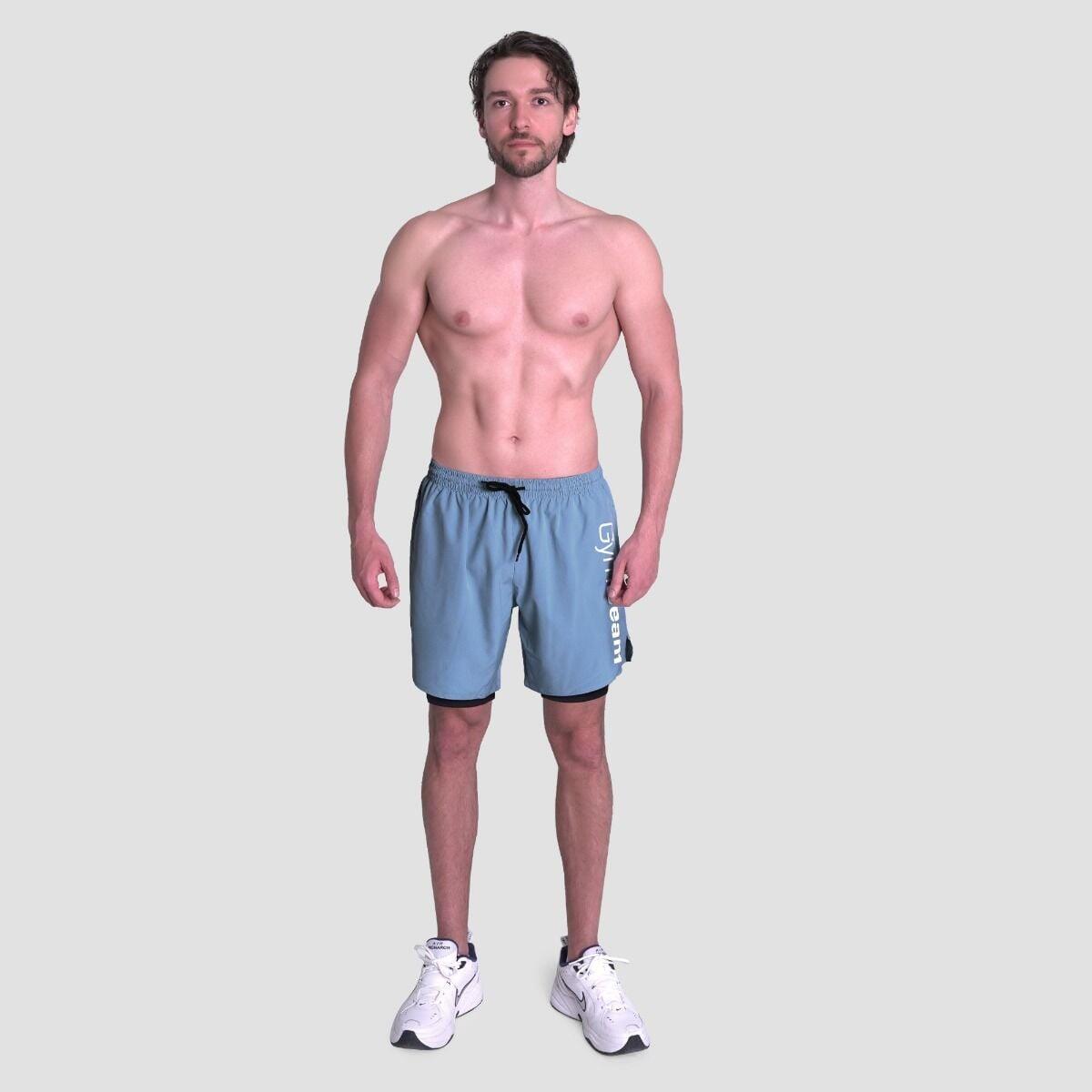 Uomo running pantaloncini 2 in 1 blu Essence 6/7