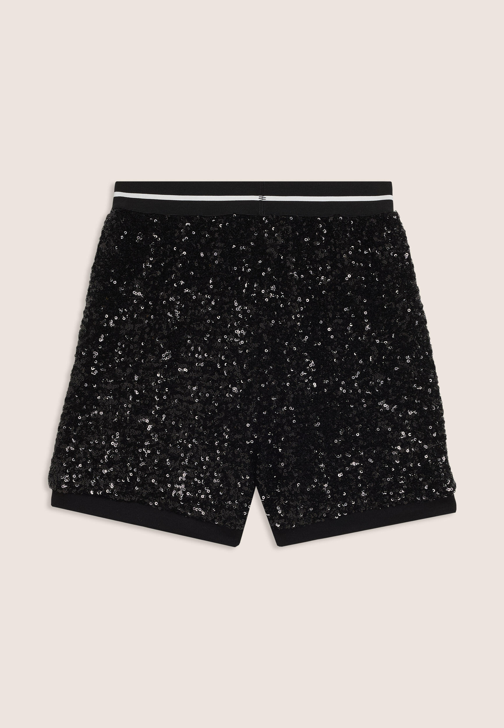Shorts Junior in paillettes con elastico jacquard 2/3