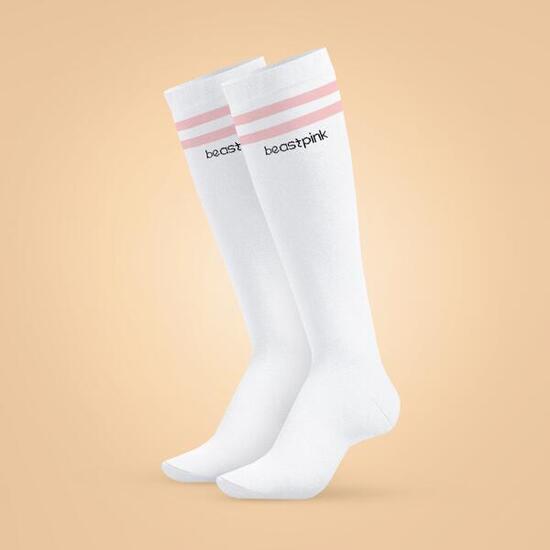 Donna running calze lunghe bianche
