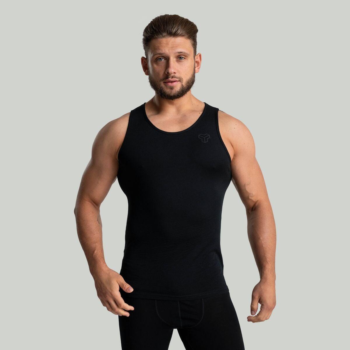 Uomo sci canotta traspirante nera MERINO I 4/6
