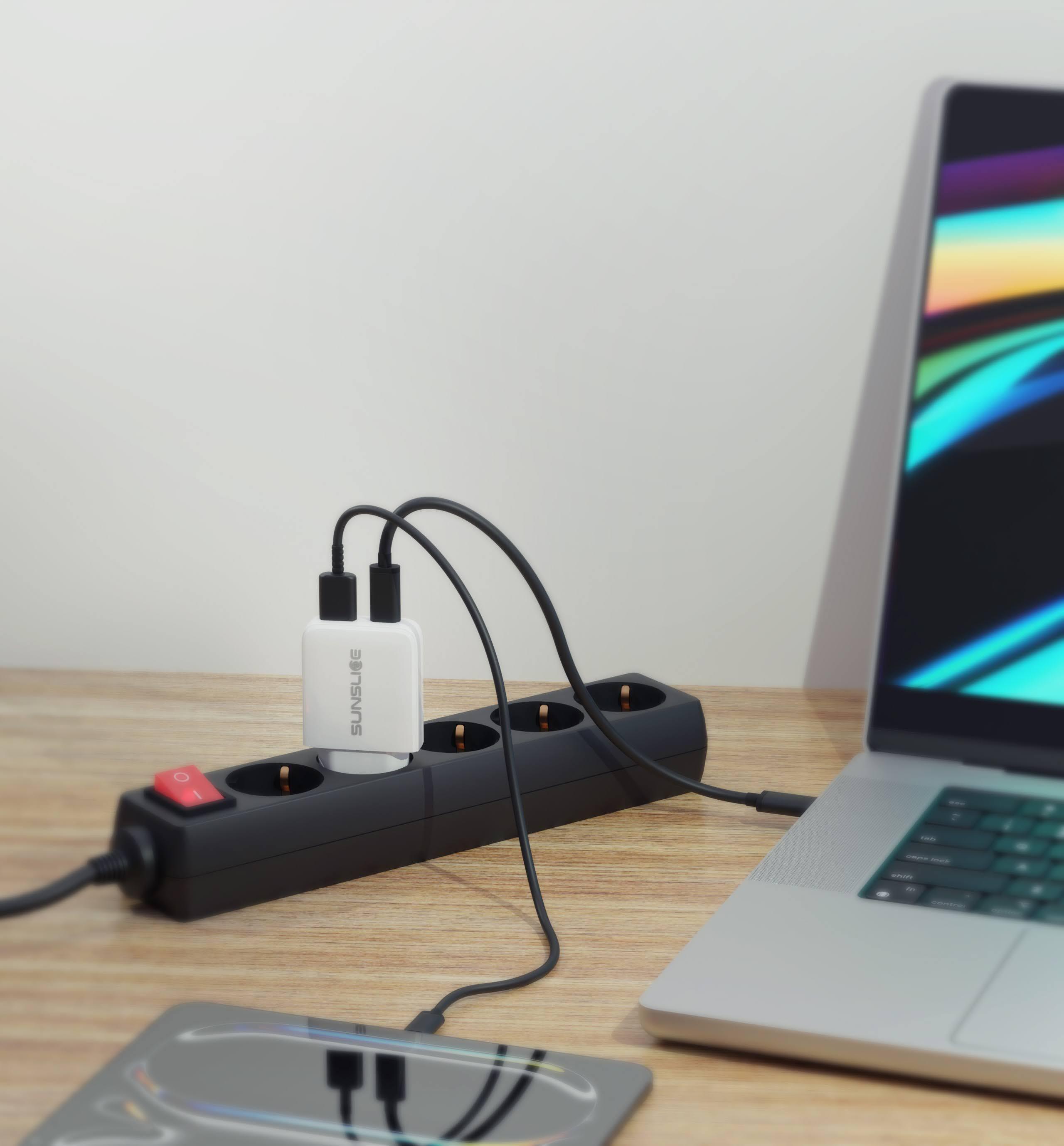 Sunslice EMPERION 45 Mini - Caricatore GaN ultra-compatto 45W USB-C e USB-A 4/6