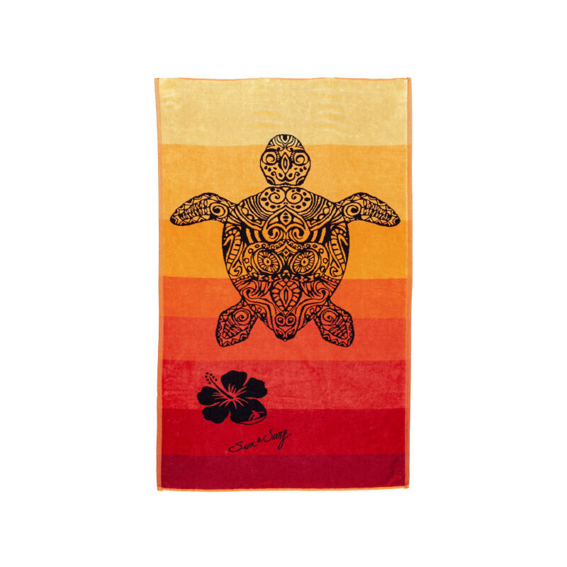 TOALLA JACQUARD TORTUGA ROJO + NARANJA 2/4