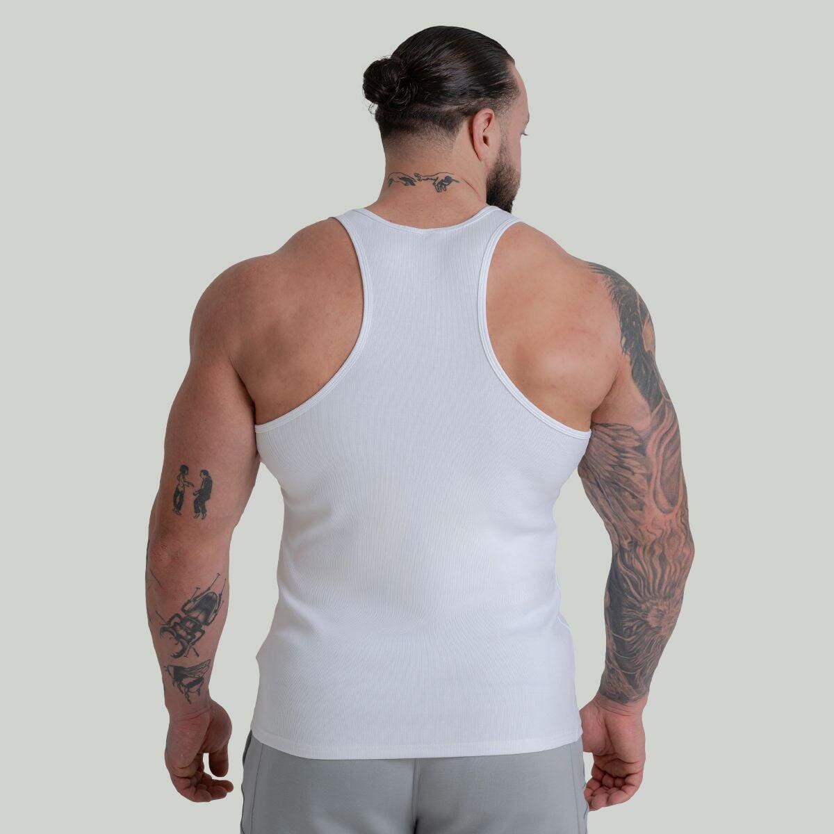 Uomo fitness canotta traspirante bianca 3/6