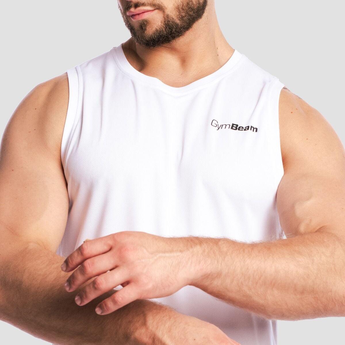 Uomo Fitness canotta traspirante bianca Mesh Base 2/6