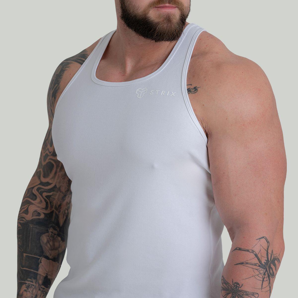 Uomo fitness canotta traspirante bianca 2/6