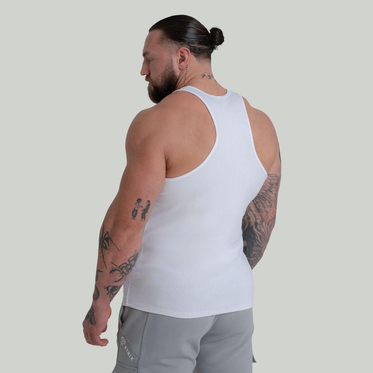 Uomo fitness canotta traspirante bianca 4/6