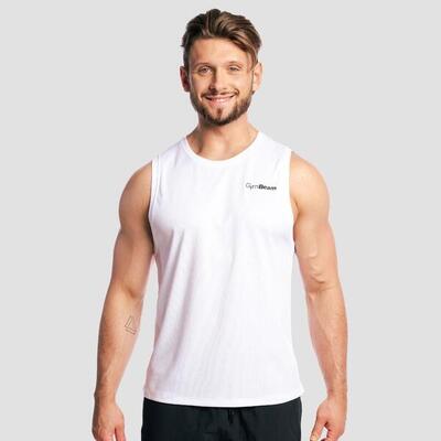 Uomo Fitness canotta traspirante bianca Mesh Base