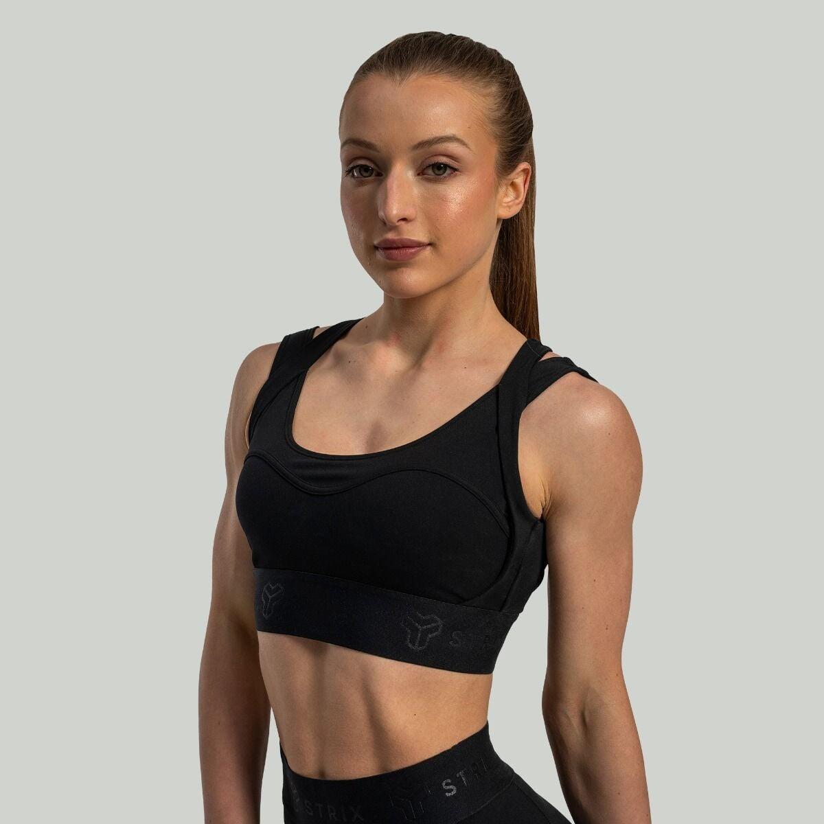 Donna fitness reggiseno sportivo regolabile nero Lunar 2/7