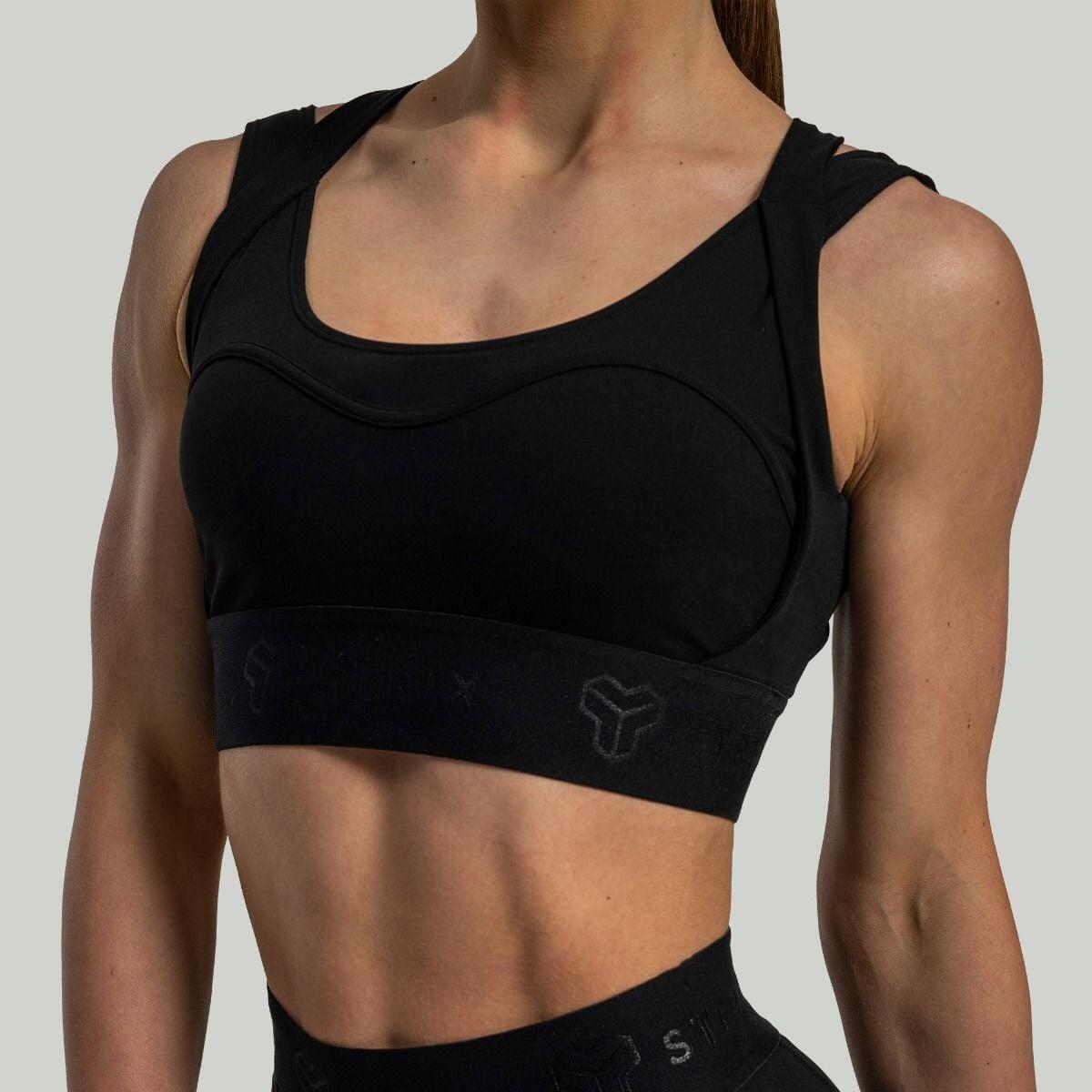 Donna fitness reggiseno sportivo regolabile nero Lunar 4/7