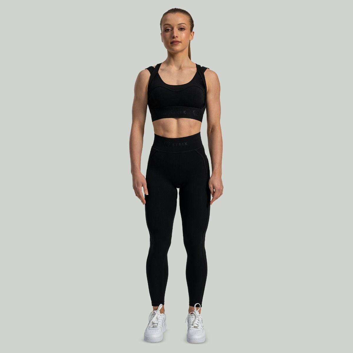 Donna fitness reggiseno sportivo regolabile nero Lunar 6/7