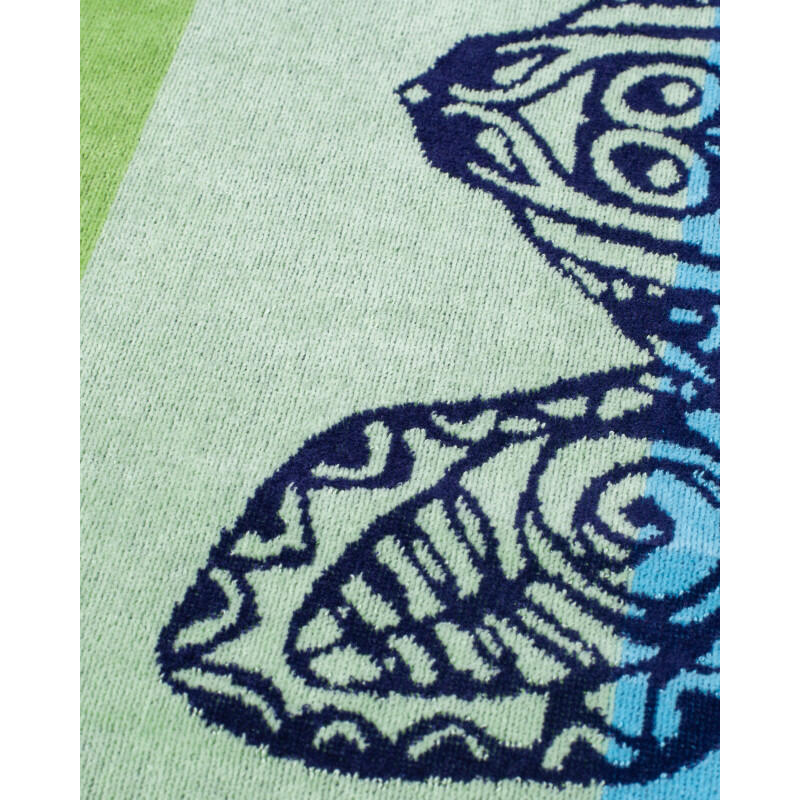 TOALLA JACQUARD TORTUGA AZUL + VERDE - DOBLE 3/4