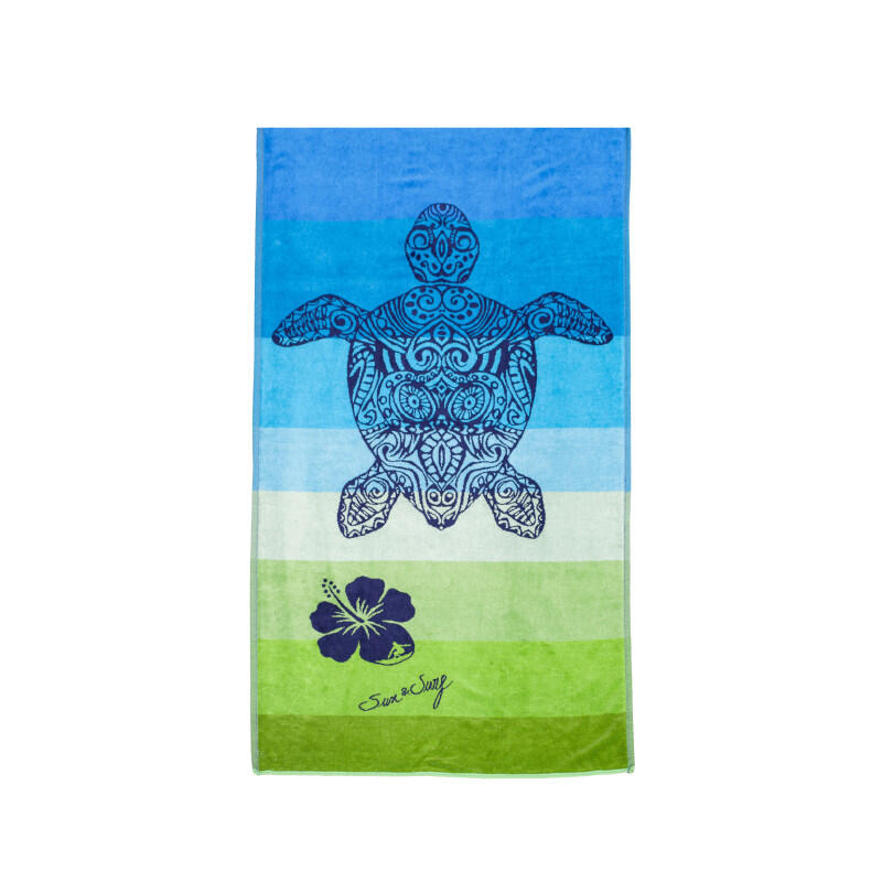 TOALLA JACQUARD TORTUGA AZUL + VERDE - DOBLE 2/4