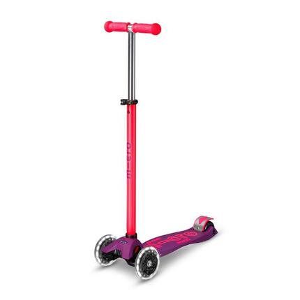 Trottinette enfant Maxi Deluxe Néon Rose LED