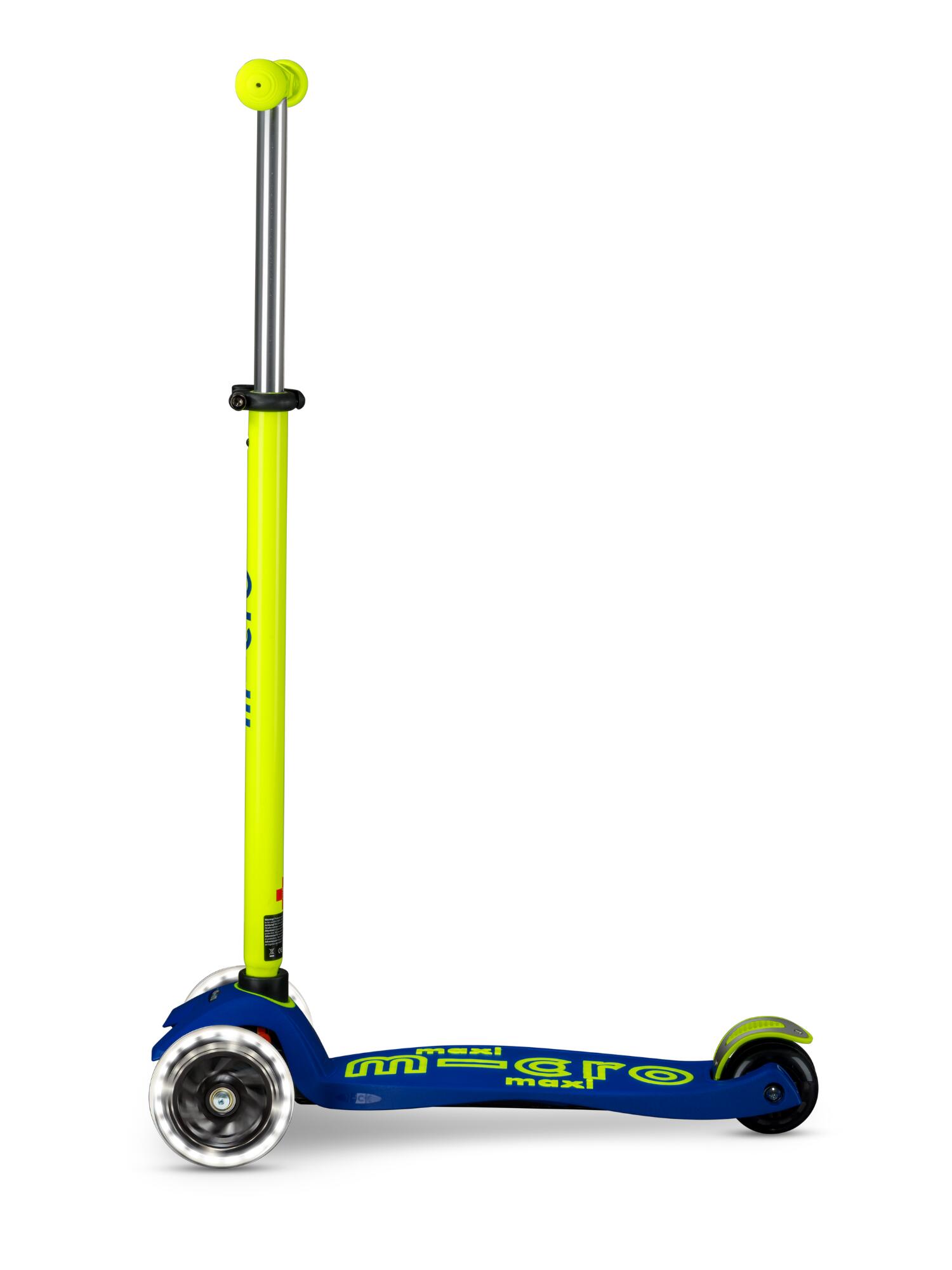 Trottinette enfant Maxi  Deluxe Néon Jaune Canari LED 5/7
