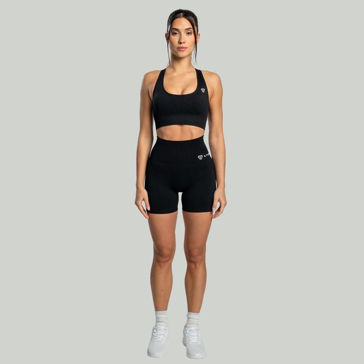 Donna fitness reggiseno sportivo traspirante nero Seamless 5/6