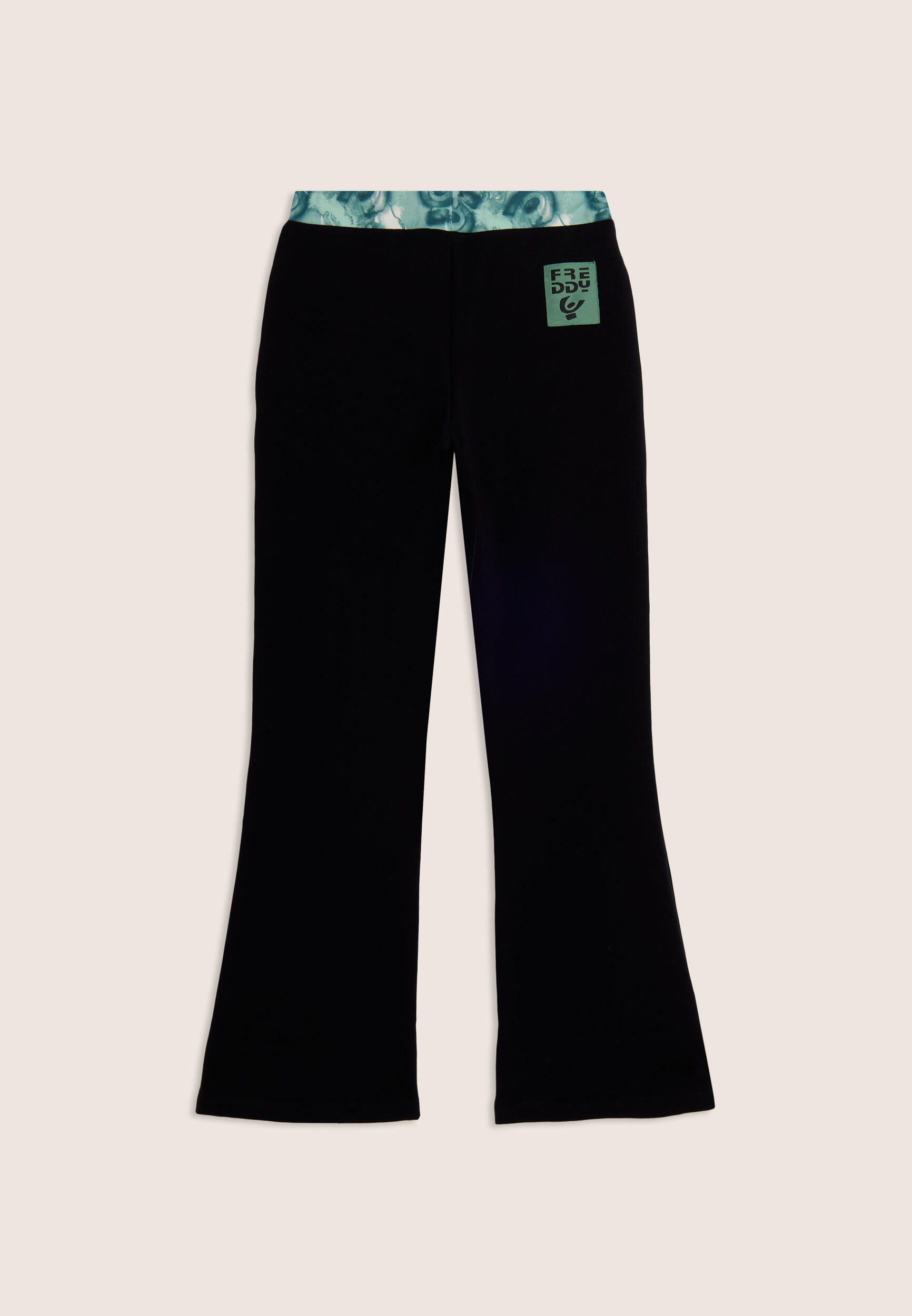 Pantaloni Junior a vita bassa con fondo svasato 2/3