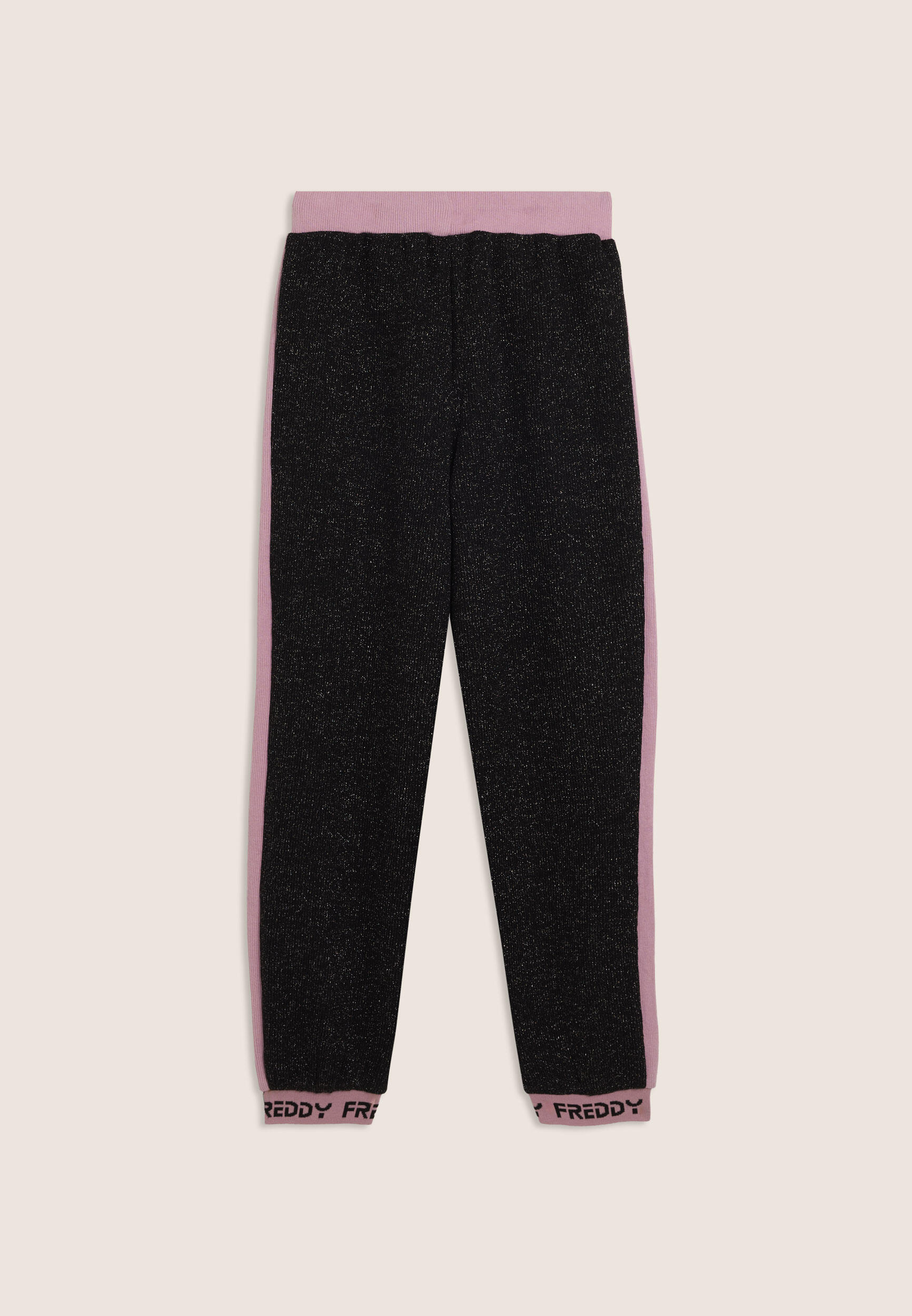 Pantalon Junior mélangé avec bande élastique griffée sur le bas 2/3