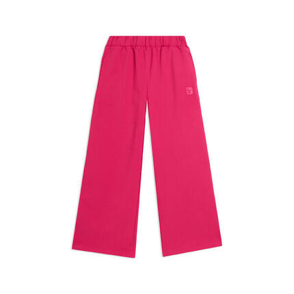 Pantalon Junior à jambe large en coton avec logo en caoutchouc
