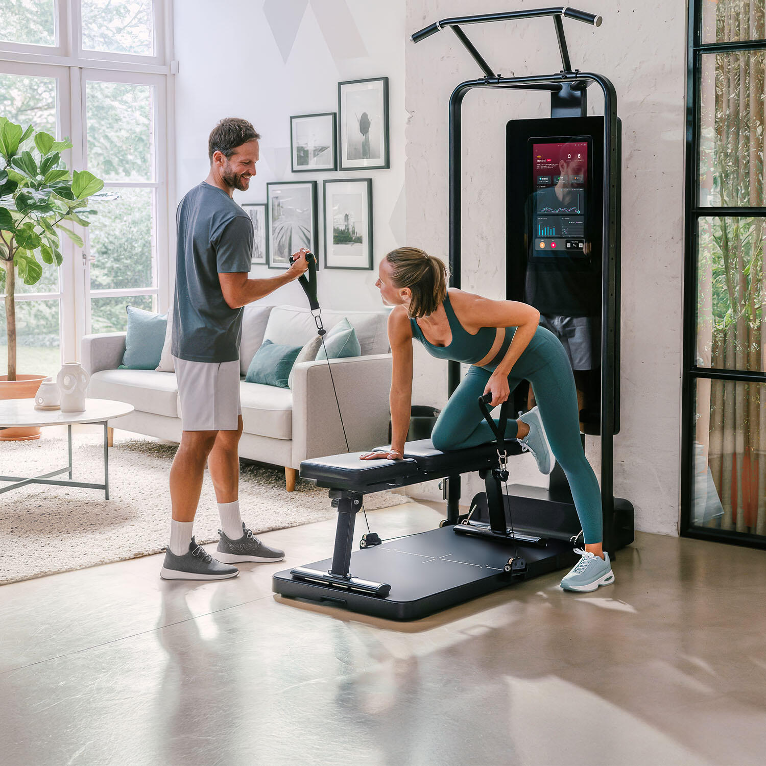Banco versátil para sGym Pro: plano e inclinado, plegable 3/7