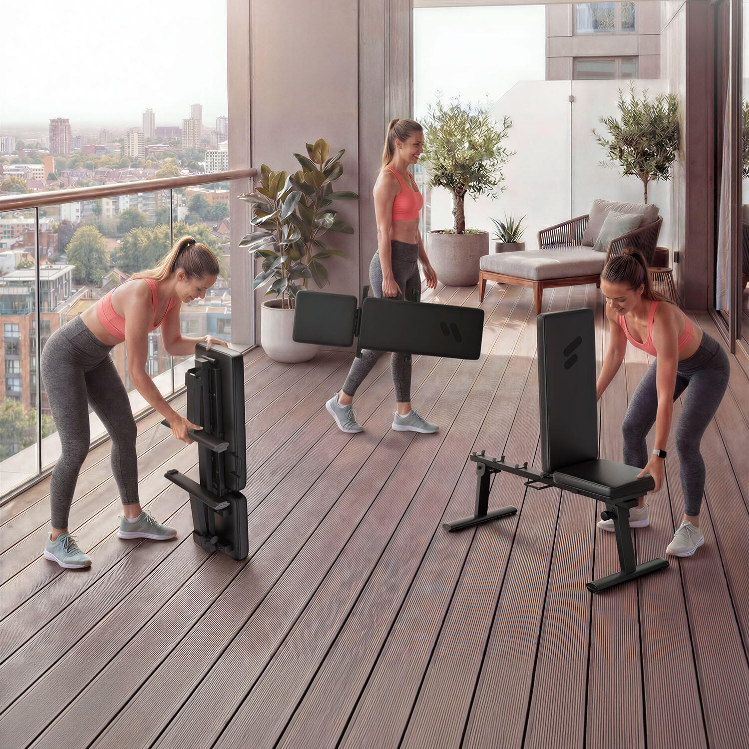 Banco versátil para sGym Pro: plano e inclinado, plegable 4/7