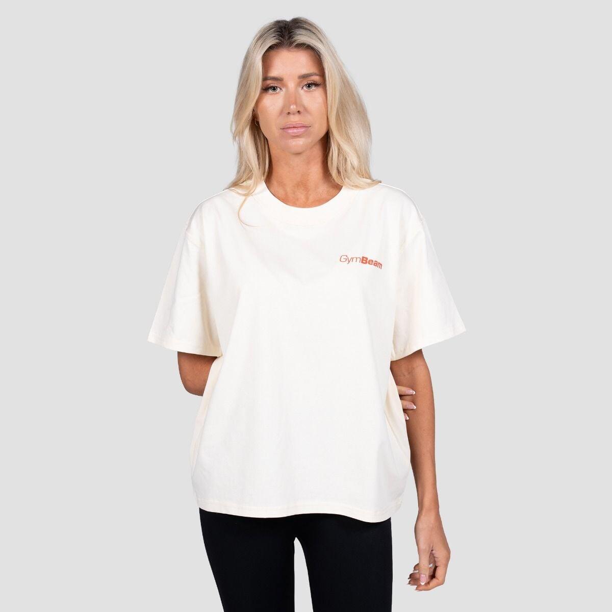 Unisex fitness t-shirt oversize Cream Prague 4/7
