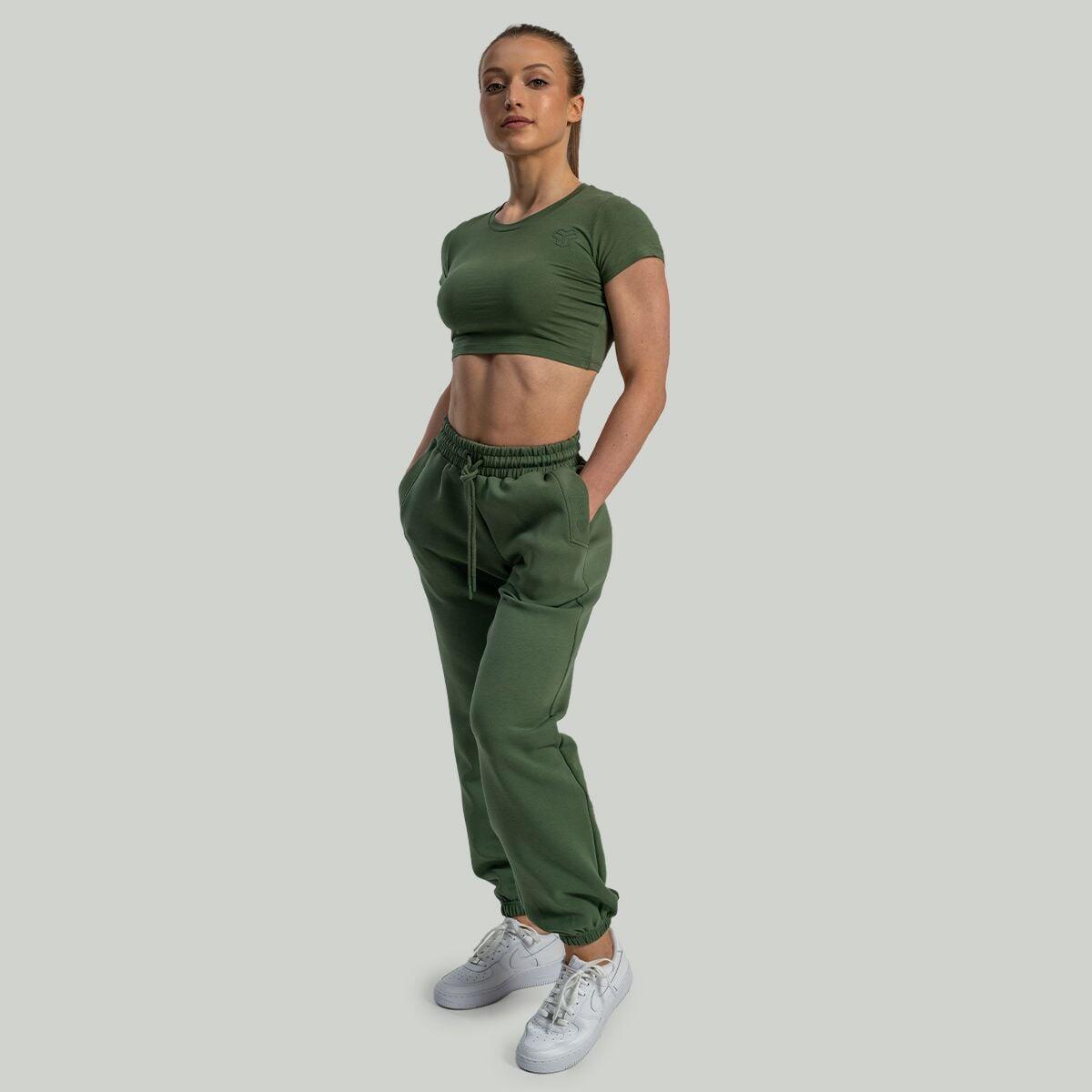 Donna palestra crop top maniche corte Green Essential Moon 5/6