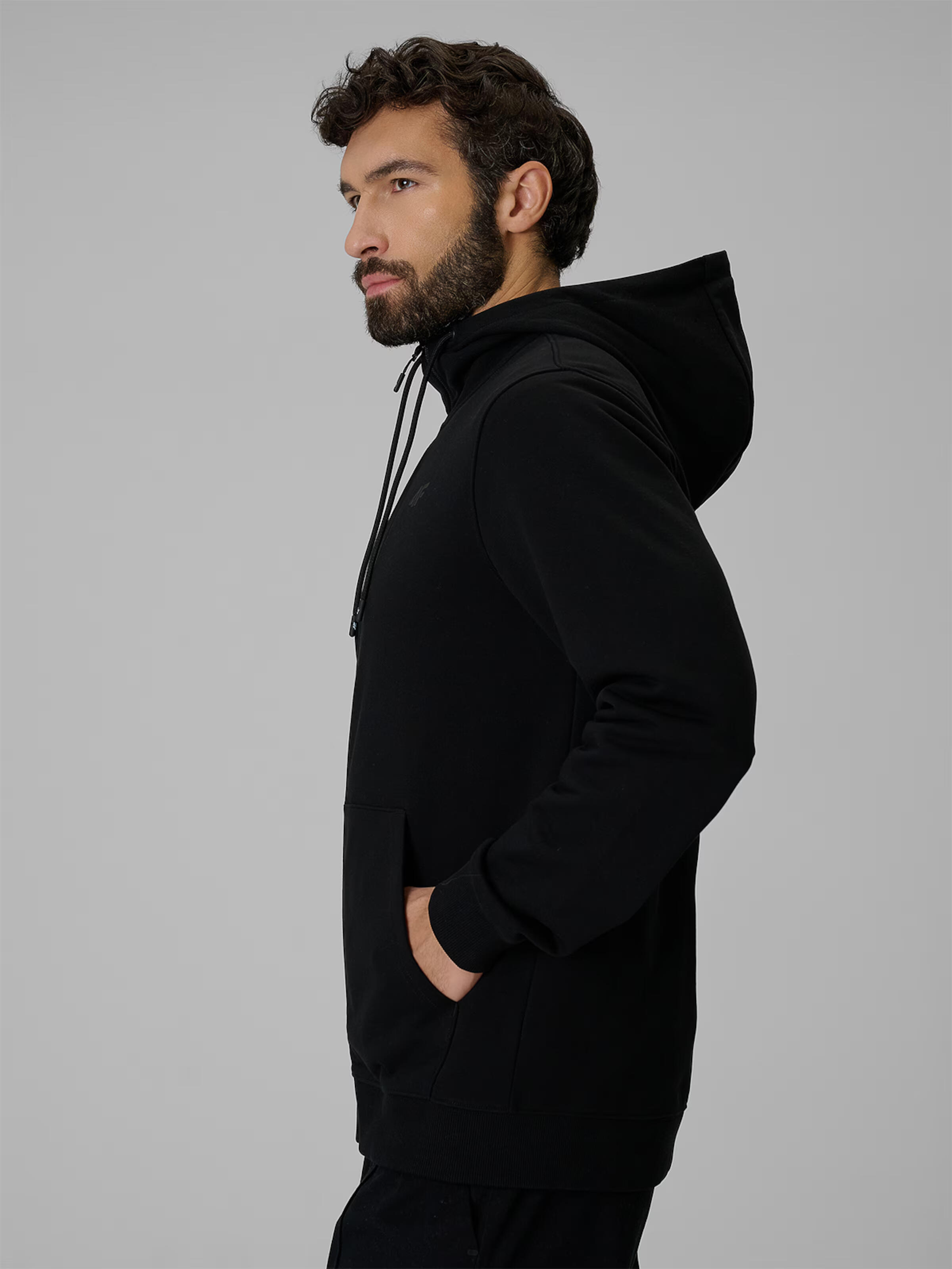 Bluza dresowa regular z kapturem męska 4F 4FRMM00TSWSM3058 3/7