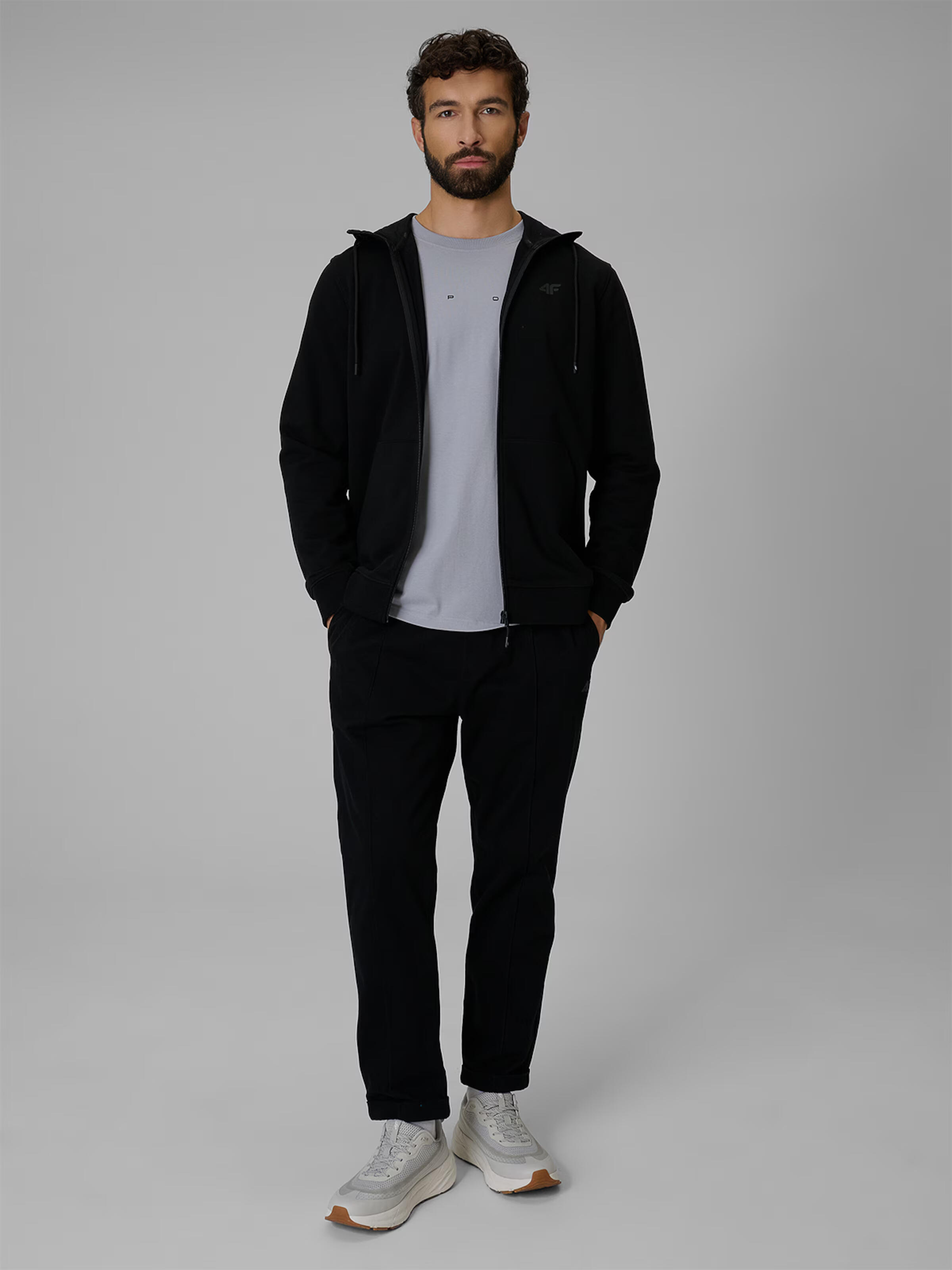 Bluza dresowa regular z kapturem męska 4F 4FRMM00TSWSM3058 2/7