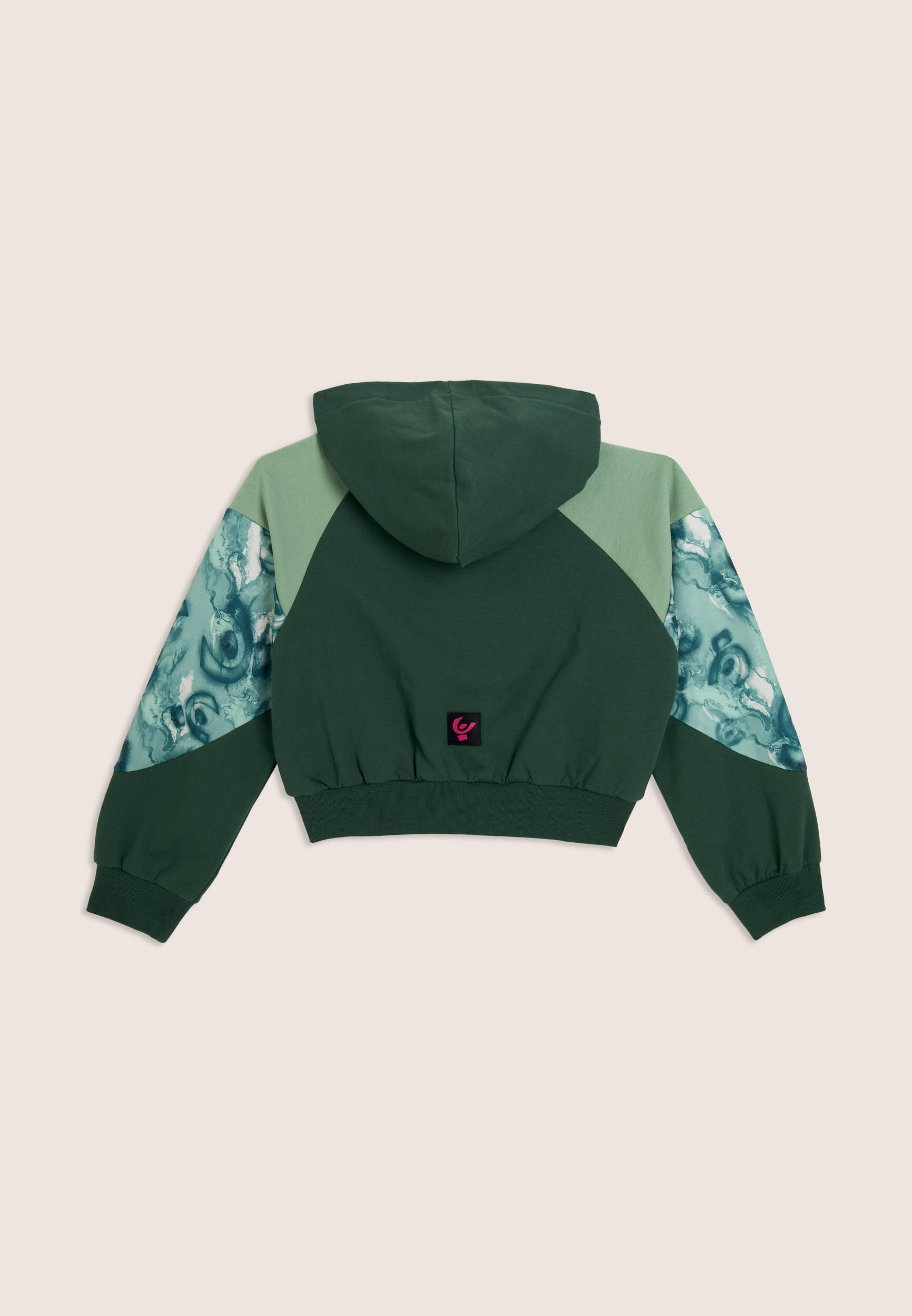 Felpa Junior full-zip cropped con inserti color block 2/3