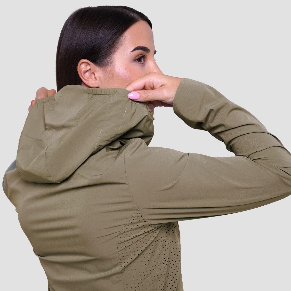Donna corsa giacca impermeabile Vetiver Pulse 4/7