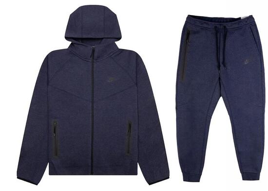 Nike Tech Fleece Windrunner felpa zip e joggers Obsidian/Black