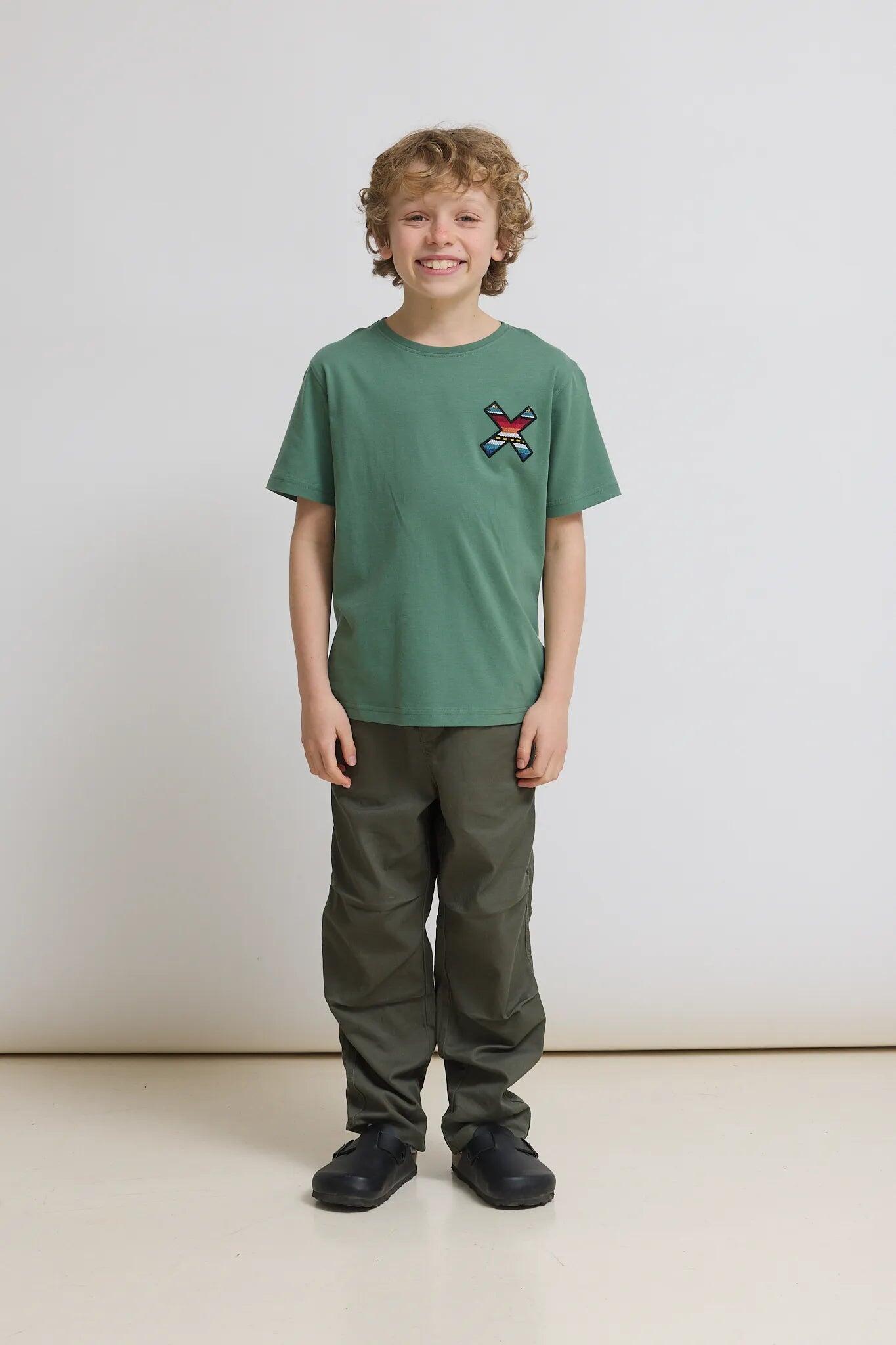 Camiseta Kids Blue Banana Pine Green de Algodón 100% Orgánico 3/4