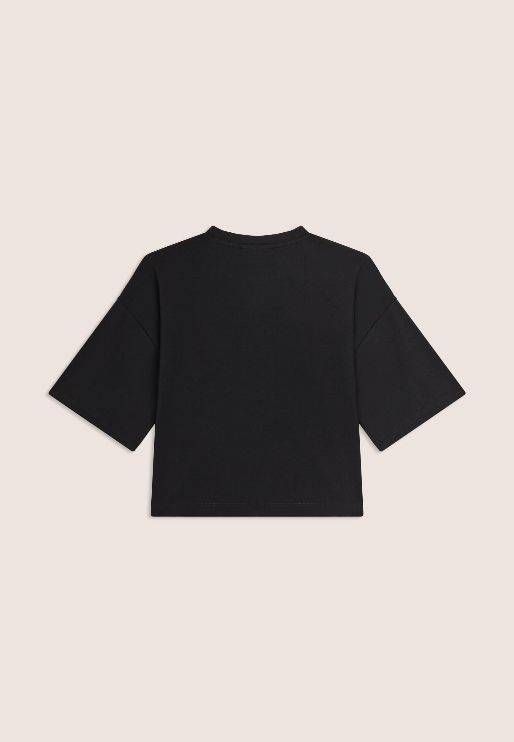 T-shirt Junior cropped con maxi logo color block 2/3