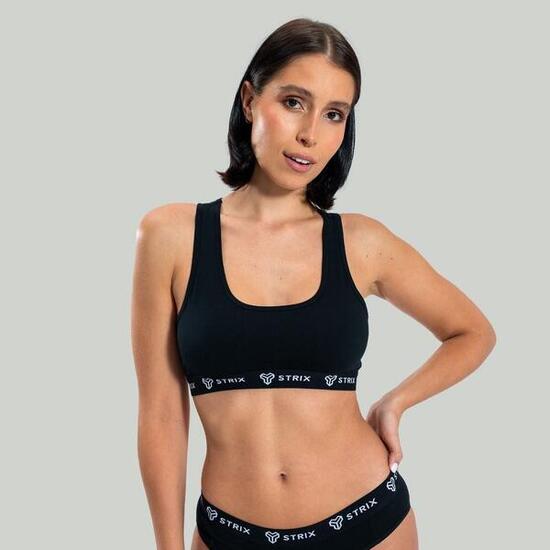Donna reggiseno sportivo traspirante nero Essential
